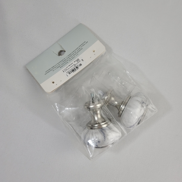 JcPenney Home Set Of 2 Faux Marble Finial Brushed Nickle Finish - Picture 6 of 14